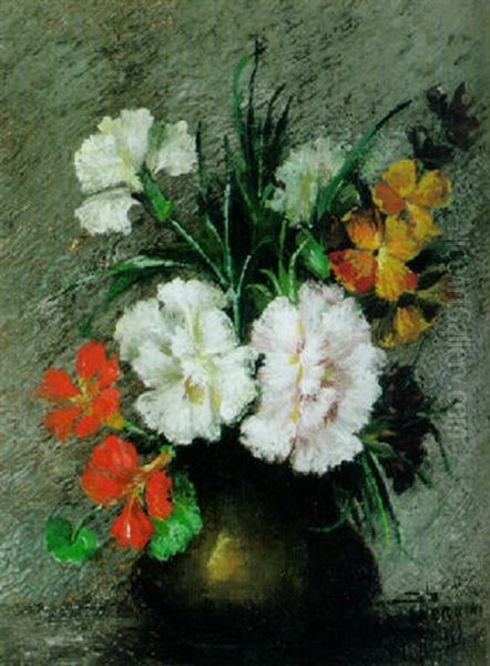 Blumenstilleben Mit Nelken, Goldlack Und Kapuzinerkresse Oil Painting by John Ure Perkins