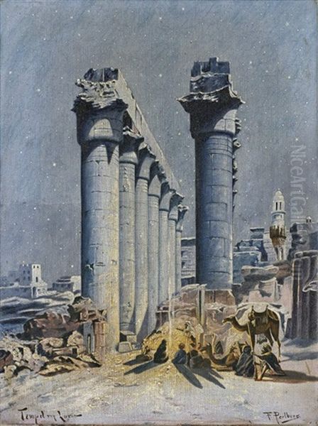 Tempel In Luxor Oil Painting by Friedrich Perlberg