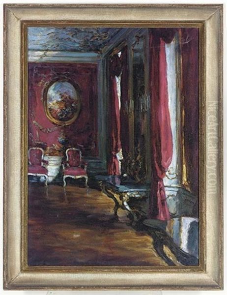 In The Drawing Room Oil Painting by Leo Perlberger