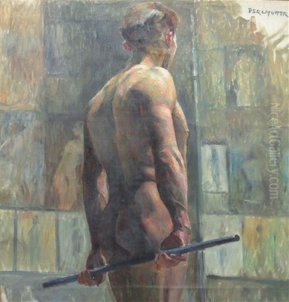 Modele Academique De Dos Oil Painting by Izsak Perlmutter