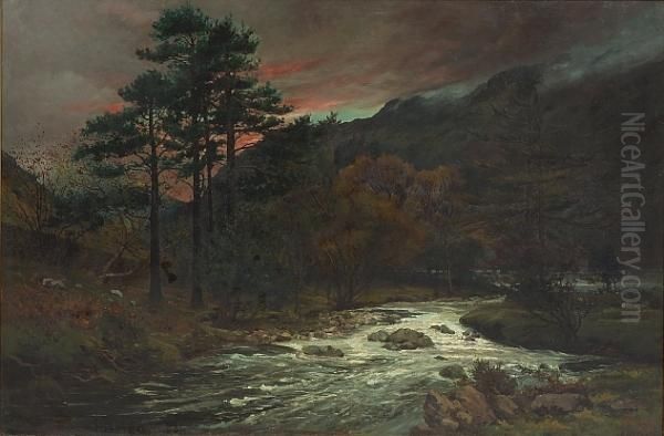 An Autumn Evening In Washdale, Cumberland Oil Painting by William Barnes Boadle