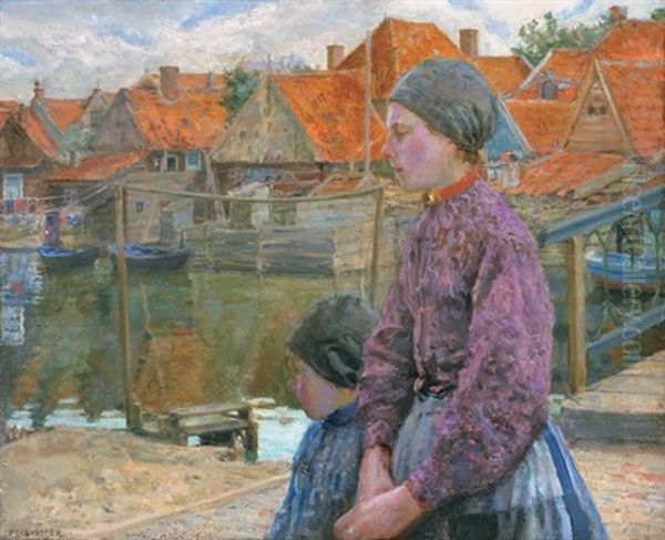 Returning Home Oil Painting by Izsak Perlmutter