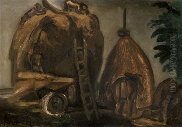 The Hay Stacks Oil Painting by Constant Permeke