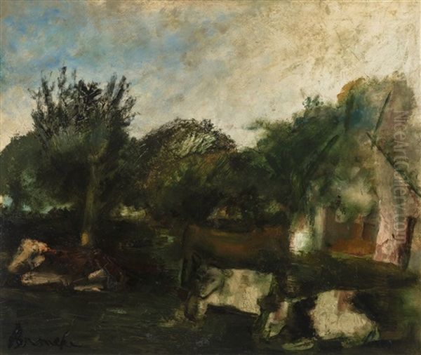 Cows Laying In The Shadow Oil Painting by Constant Permeke