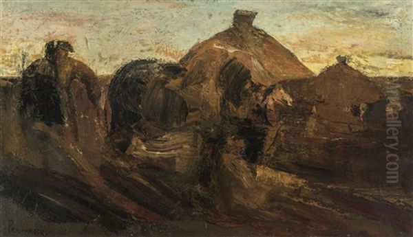 Ploughman And Horse Oil Painting by Constant Permeke