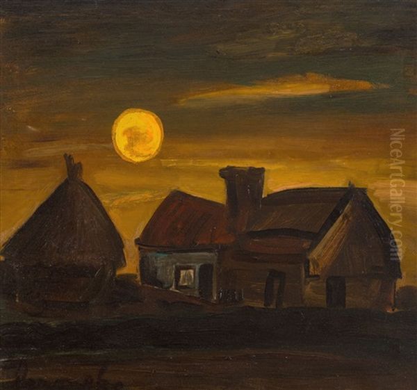 Farmstead At Sunset Oil Painting by Constant Permeke