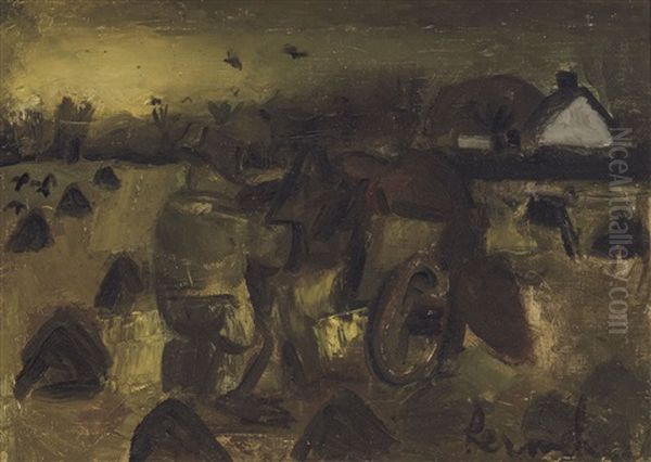 Farmer With Chariot Oil Painting by Constant Permeke