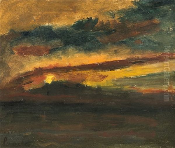 Sunset At Sea Oil Painting by Constant Permeke