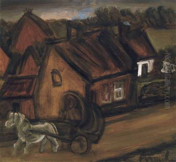 Village Road And Carriage (ca. 1927) Oil Painting by Constant Permeke