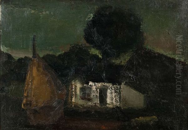 Hoeve En Hooimijt Bij Donkere Hemel Oil Painting by Constant Permeke