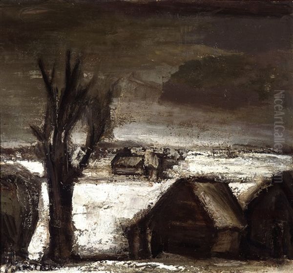 Snowscape Oil Painting by Constant Permeke