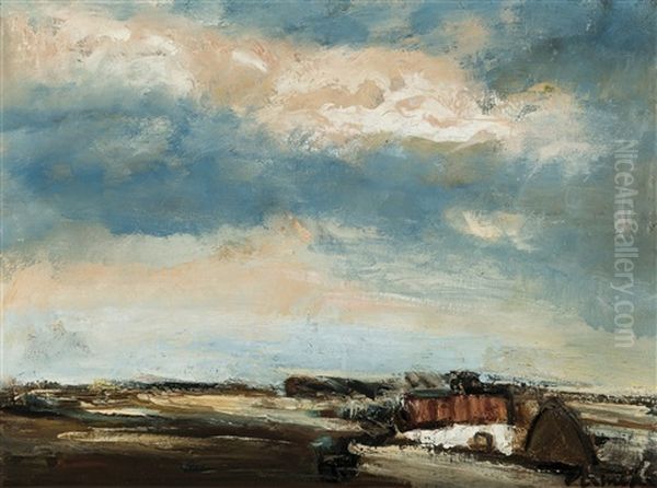 A Clear Landscape Oil Painting by Constant Permeke