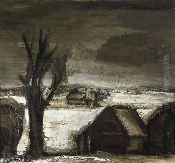 Snowscape Oil Painting by Constant Permeke