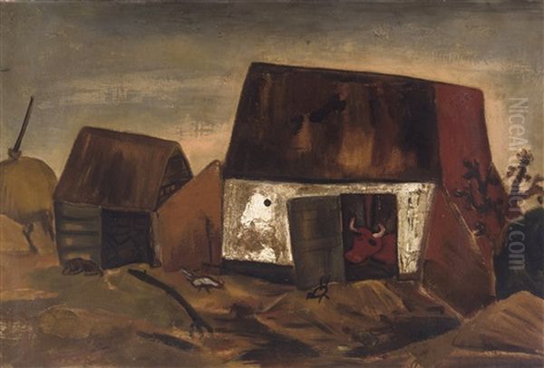 The Farm Oil Painting by Constant Permeke