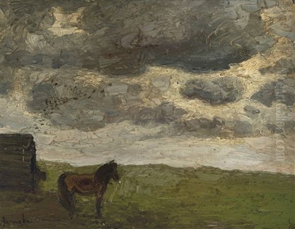 A Horse In A Landscape (ca. 1910-1912) Oil Painting by Constant Permeke