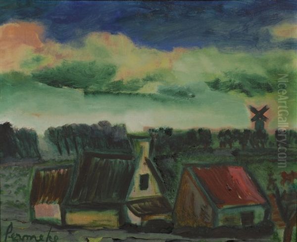 Paysage Au Moulin Oil Painting by Constant Permeke