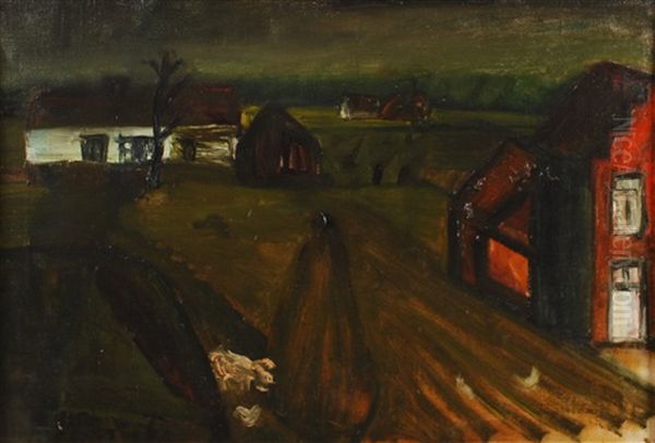 Paysage Avec Fermes Oil Painting by Constant Permeke