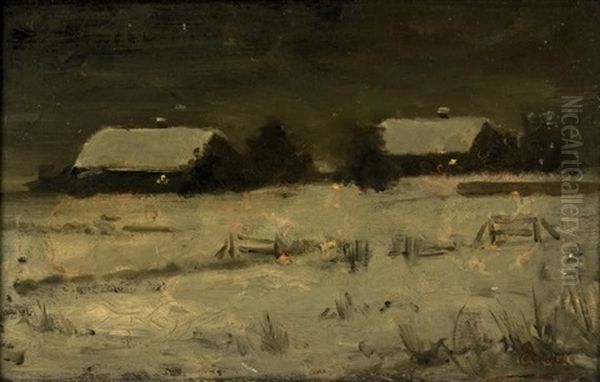 Chaumieres Dans La Neige Oil Painting by Constant Permeke