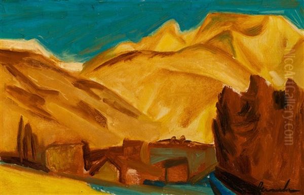 Paysage Montagneux A Vevey, Suisse Oil Painting by Constant Permeke