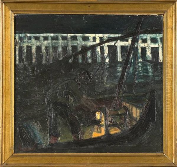 Pecheur A L'estacade D'ostende Oil Painting by Constant Permeke