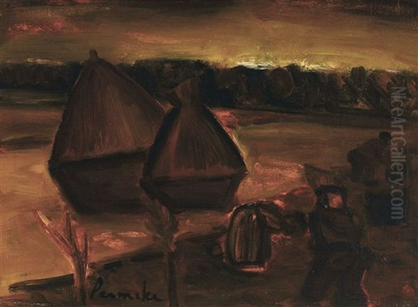 Le Travail Des Champs - Veldwerk Oil Painting by Constant Permeke