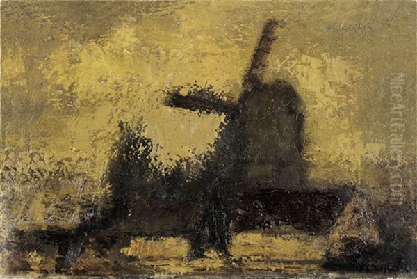 Landschap Met Molen Oil Painting by Constant Permeke