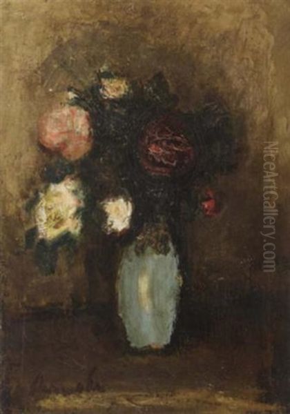 Flowers In A Vase Oil Painting by Constant Permeke