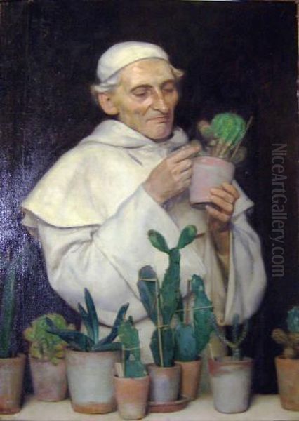 Cacti Collector Oil Painting by Ernest Board