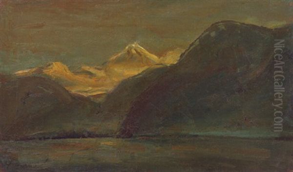 Mountain Lake In Switzerland Oil Painting by Constant Permeke