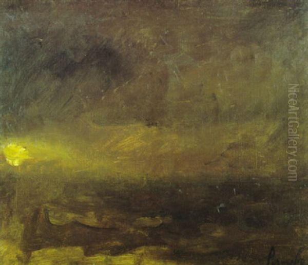 Marine Bij Zonsondergang by Constant Permeke