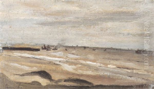 Strand En Zee Met Visserboten Oil Painting by Constant Permeke