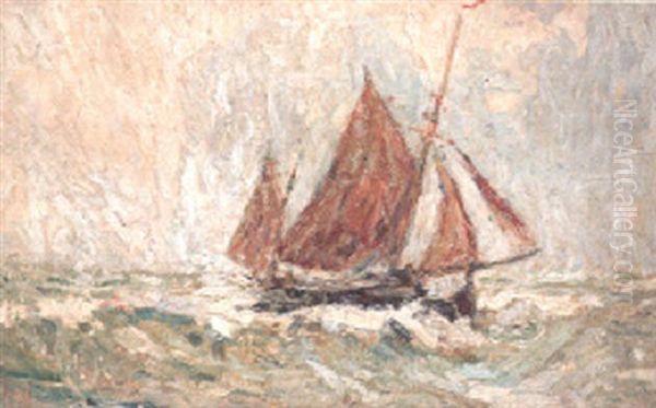 Ostend Fishing Vessel In Heavy Sea Oil Painting by Constant Permeke