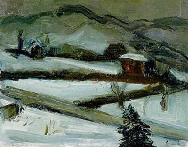 Winter Te Vevey, Zwitserland Oil Painting by Constant Permeke