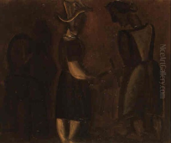 Boer En Boerinnen Bij De Graanoogst Oil Painting by Constant Permeke