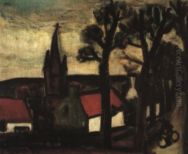 De Rode Daken- The Red Roofs Oil Painting by Constant Permeke