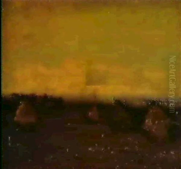 Meules De Foin Au Crepuscule Oil Painting by Constant Permeke