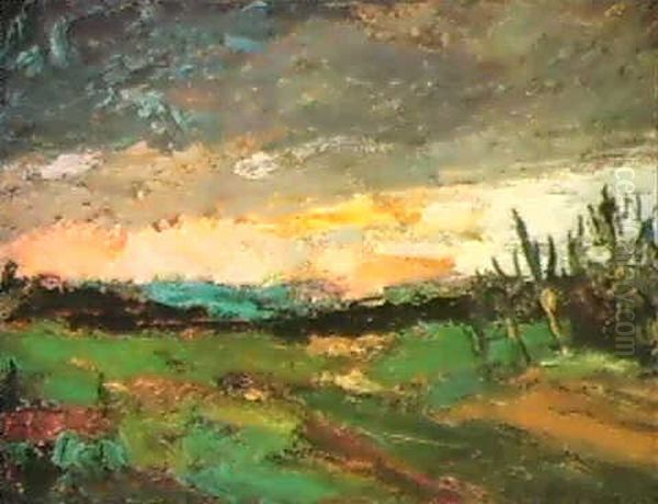 Soleil Levant A Jabbeke Oil Painting by Constant Permeke