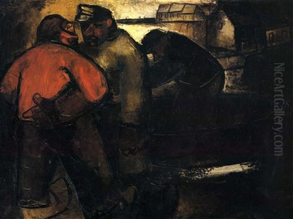 Les Pecheurs Oil Painting by Constant Permeke