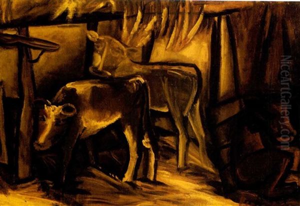 L'ecurie Oil Painting by Constant Permeke