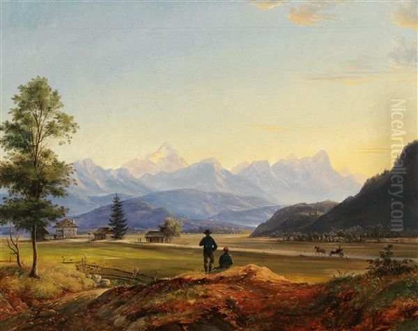 A View Of Triglav And Mittagskogel Oil Painting by Marcus Pernhart