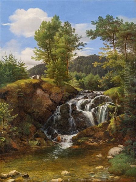 Mountain Brook Oil Painting by Marcus Pernhart