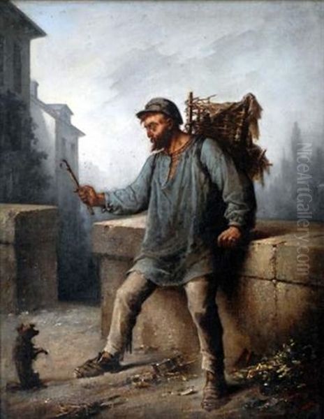 Le Clochard Et Son Chien Oil Painting by Vasili Grigorevich Perov