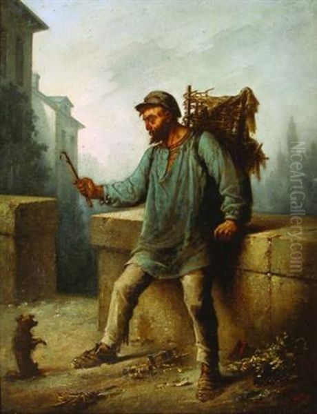 Le Clochard Et Son Chien Oil Painting by Vasili Grigorevich Perov