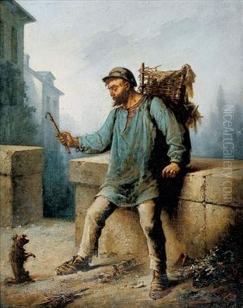 Vagabond Et Son Chien Oil Painting by Vasili Grigorevich Perov