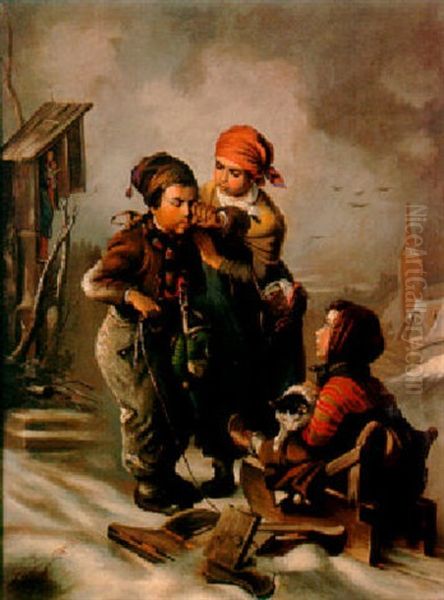 Hiver En Savoie Oil Painting by Vasili Grigorevich Perov