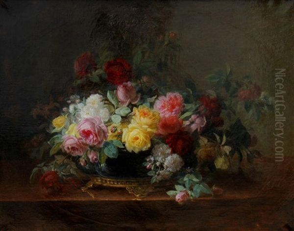 La Coupe De Roses Oil Painting by Andre Perrachon