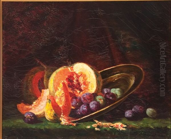 Still Life With Fruit Oil Painting by Andre Perrachon