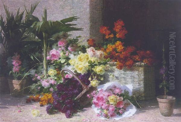 Fresh Flowers Oil Painting by Andre Perrachon