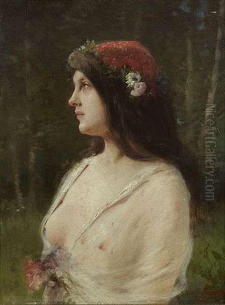 Portrait De Femme Oil Painting by Henry Paul Perrault