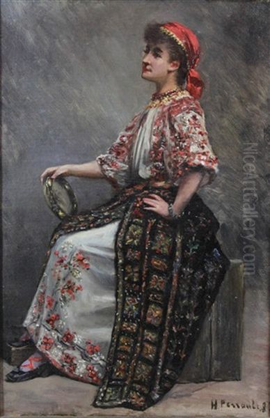 Gypsy Girl Oil Painting by Henry Paul Perrault